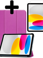 LUQ LUQ iPad 10 2022 Hoesje Met Screenprotector - Paars