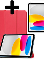 LUQ LUQ iPad 10 2022 Hoesje Met Screenprotector - Rood