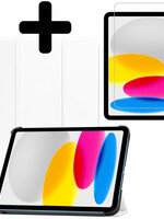 LUQ LUQ iPad 10 2022 Hoesje Met Screenprotector - Wit