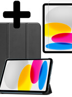 LUQ LUQ iPad 10 2022 Hoesje Met Screenprotector -  Zwart