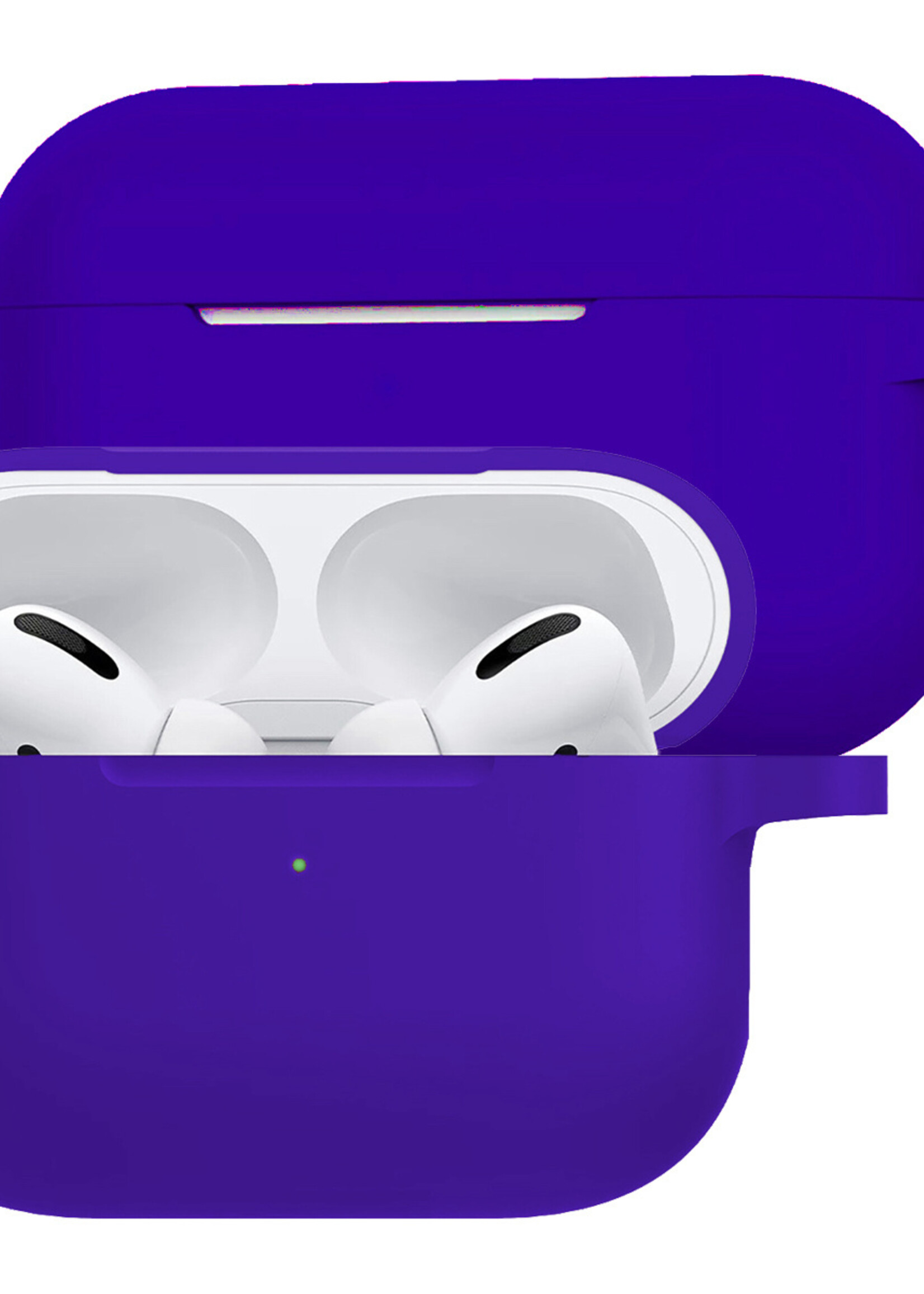 LUQ Hoesje Geschikt voor Airpods Pro Hoesje Siliconen Case - Hoes Geschikt voor Apple Airpods Pro Case Hoesje - Donkerblauw