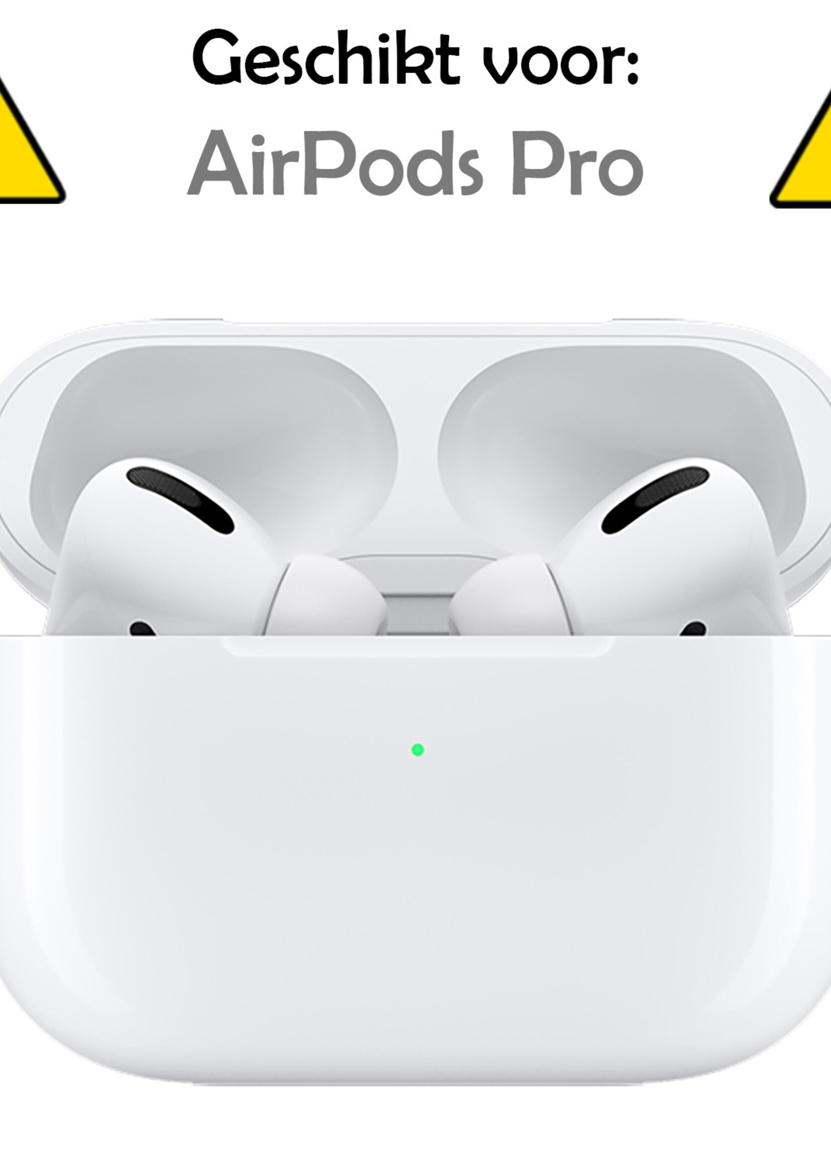 LUQ Hoesje Geschikt voor Airpods Pro Hoesje Siliconen Case - Hoes Geschikt voor Apple Airpods Pro Case Hoesje - Lichtroze