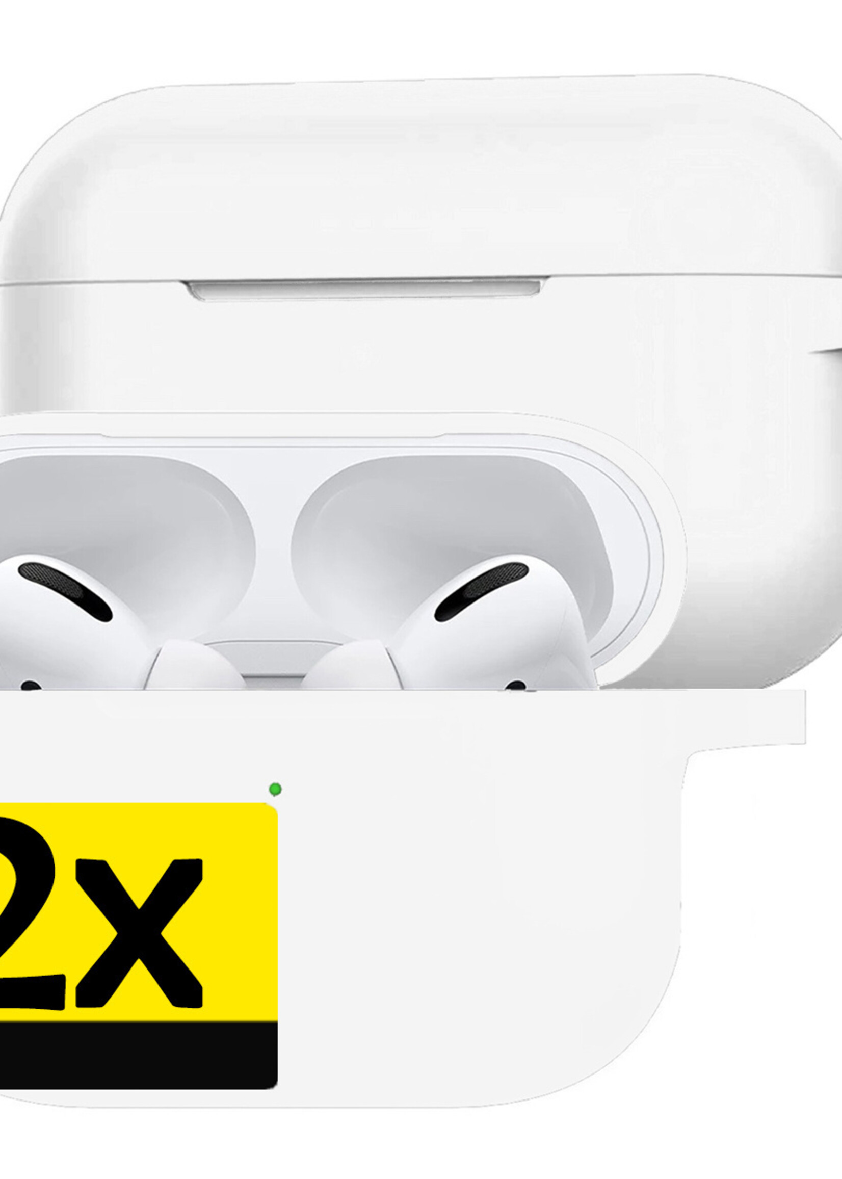 LUQ Hoesje Geschikt voor Airpods Pro Hoesje Siliconen Case - Hoes Geschikt voor Apple Airpods Pro Case Hoesje - Transparant - 2 Stuks