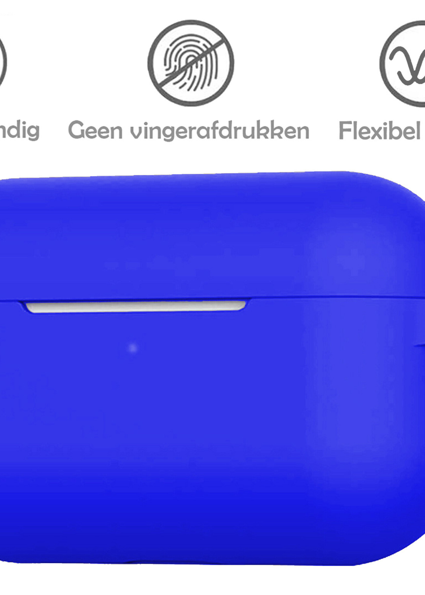 LUQ Hoesje Geschikt voor AirPods Pro 2 Hoesje Siliconen Case - Hoes Geschikt voor Apple AirPods Pro 2 Case Hoesje - Blauw