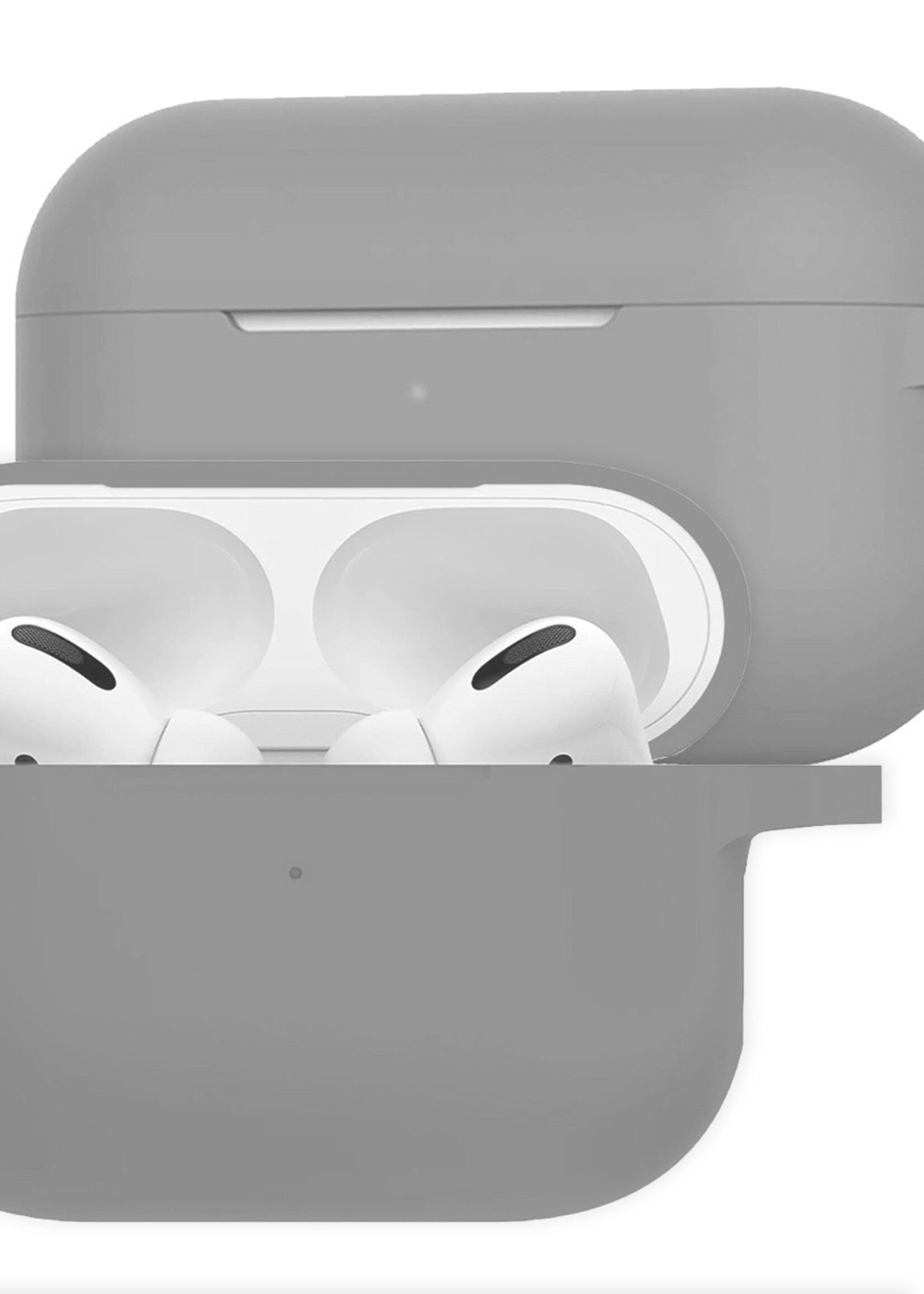 LUQ Hoesje Geschikt voor AirPods Pro 2 Hoesje Siliconen Case - Hoes Geschikt voor Apple AirPods Pro 2 Case Hoesje - Grijs