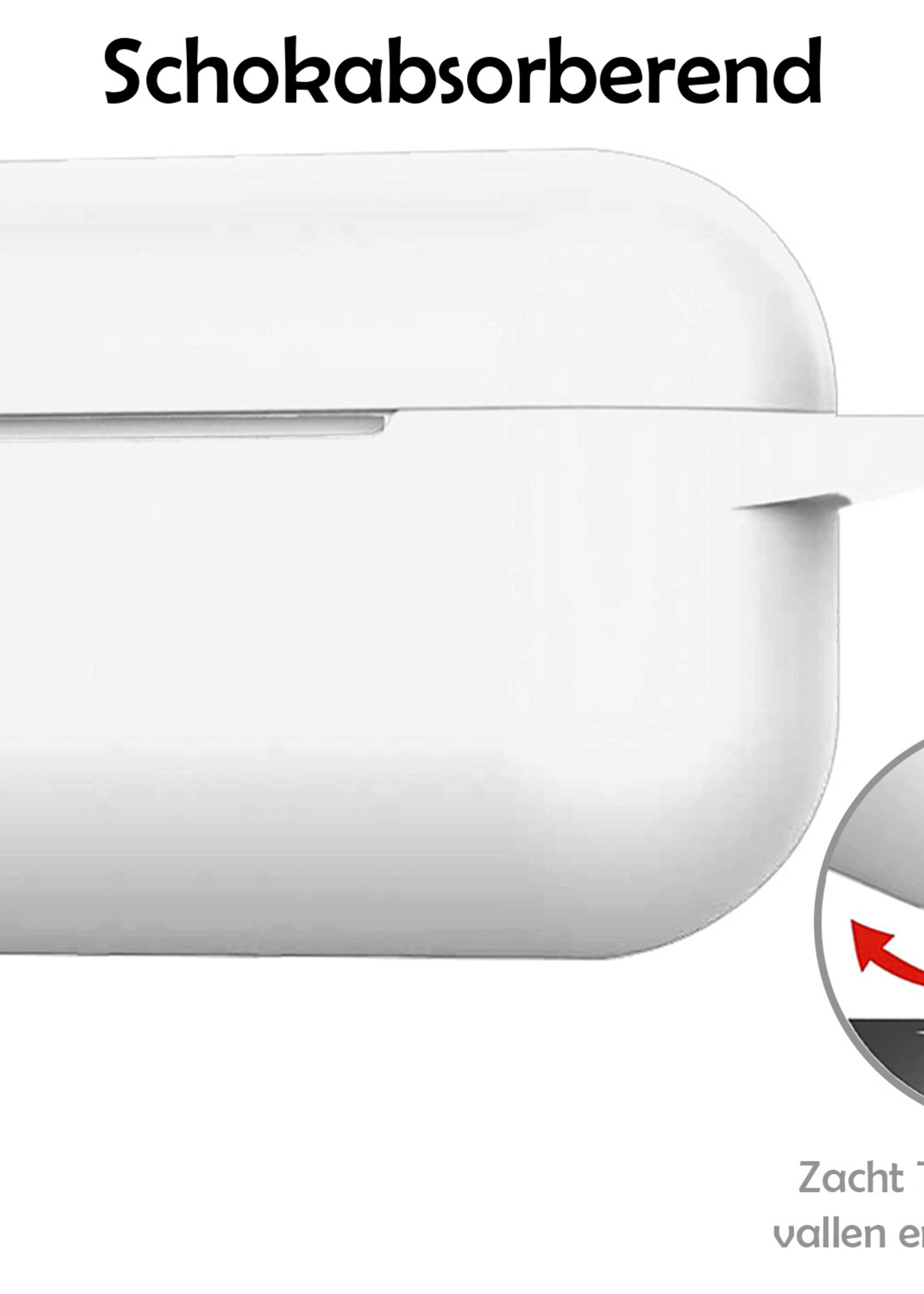 LUQ Hoesje Geschikt voor Airpods Pro Hoesje Siliconen Case - Hoes Geschikt voor Apple Airpods Pro Case Hoesje - Transparant