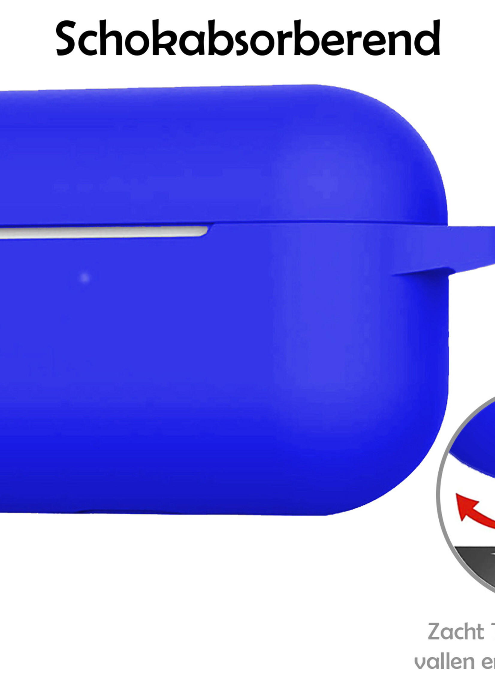 LUQ Hoesje Geschikt voor AirPods Pro 2 Hoesje Siliconen Case - Hoes Geschikt voor Apple AirPods Pro 2 Case Hoesje - Blauw