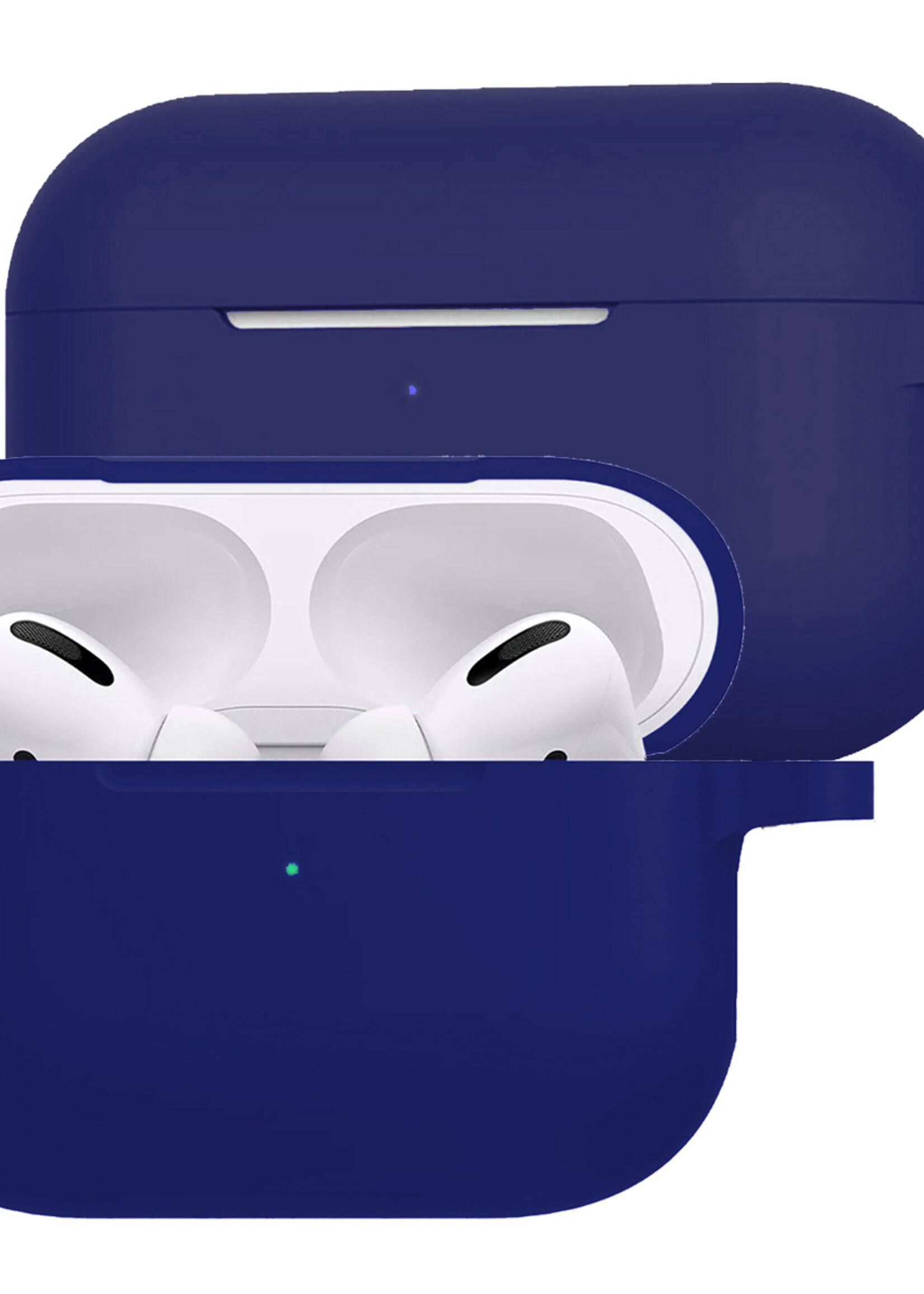 LUQ Hoesje Geschikt voor AirPods Pro 2 Hoesje Siliconen Case - Hoes Geschikt voor Apple AirPods Pro 2 Case Hoesje - Donkerblauw