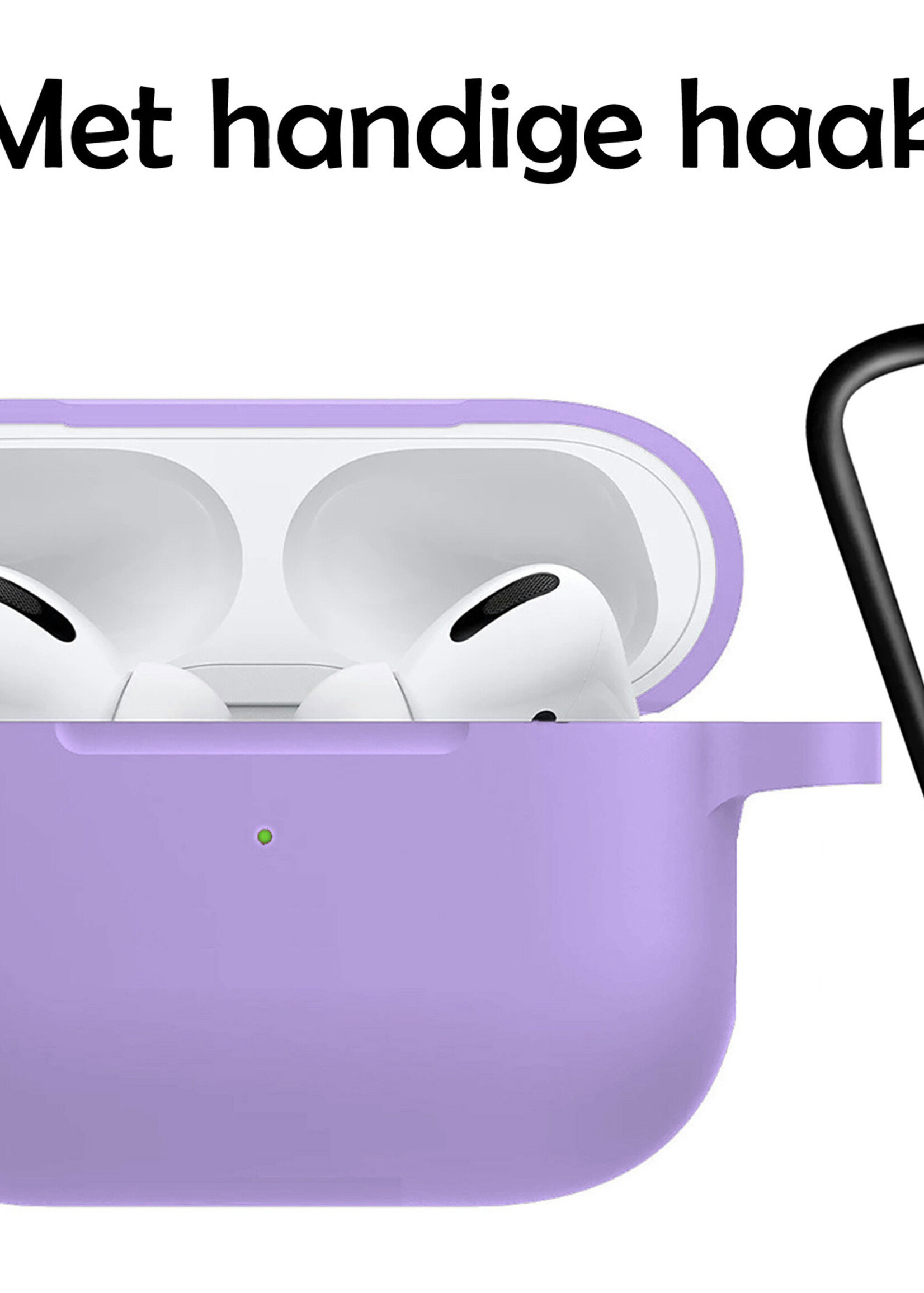 LUQ Hoesje Geschikt voor AirPods Pro 2 Hoesje Siliconen Case - Hoes Geschikt voor Apple AirPods Pro 2 Case Hoesje - Lila