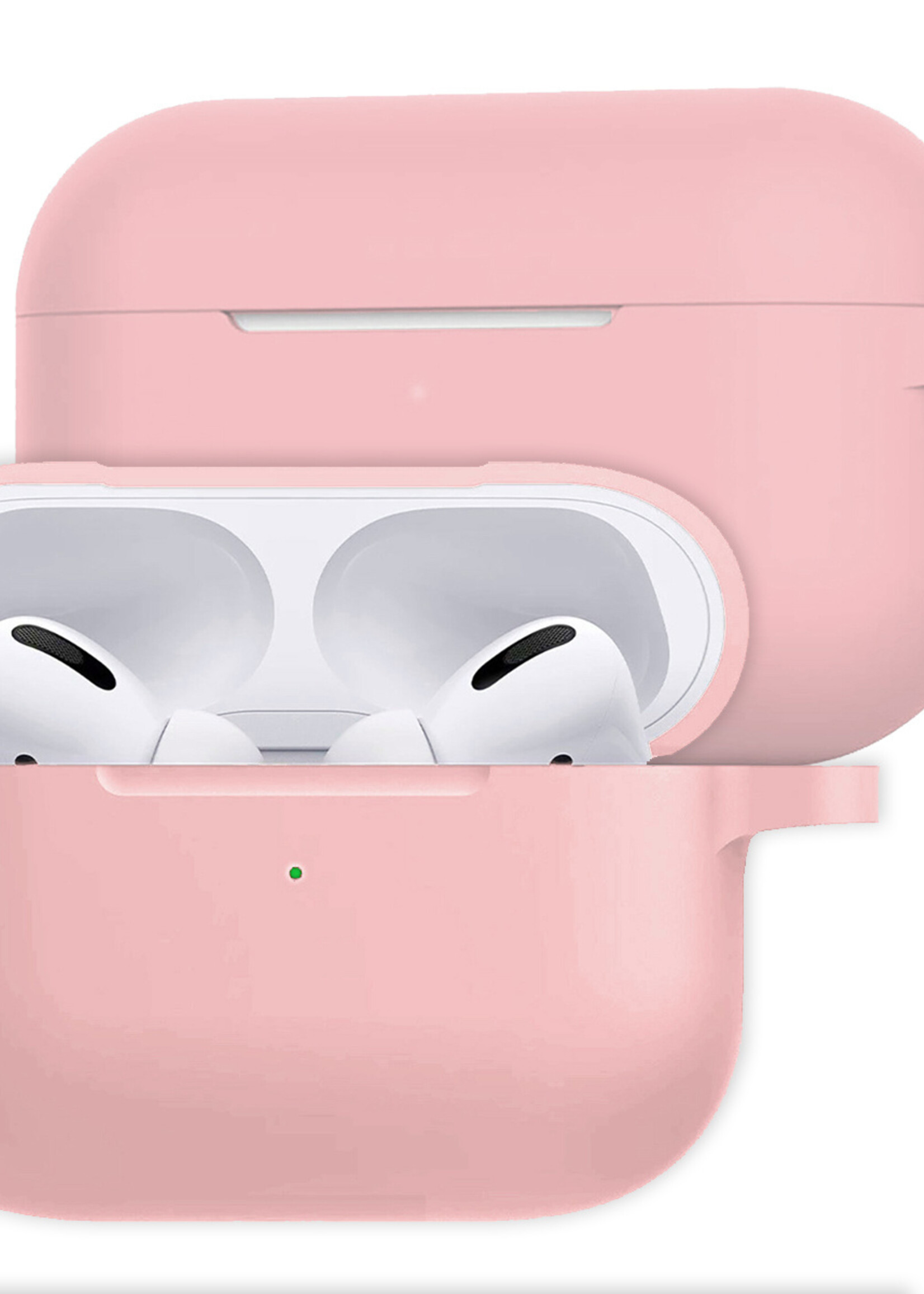 LUQ Hoesje Geschikt voor AirPods Pro 2 Hoesje Siliconen Case - Hoes Geschikt voor Apple AirPods Pro 2 Case Hoesje - Lichtroze
