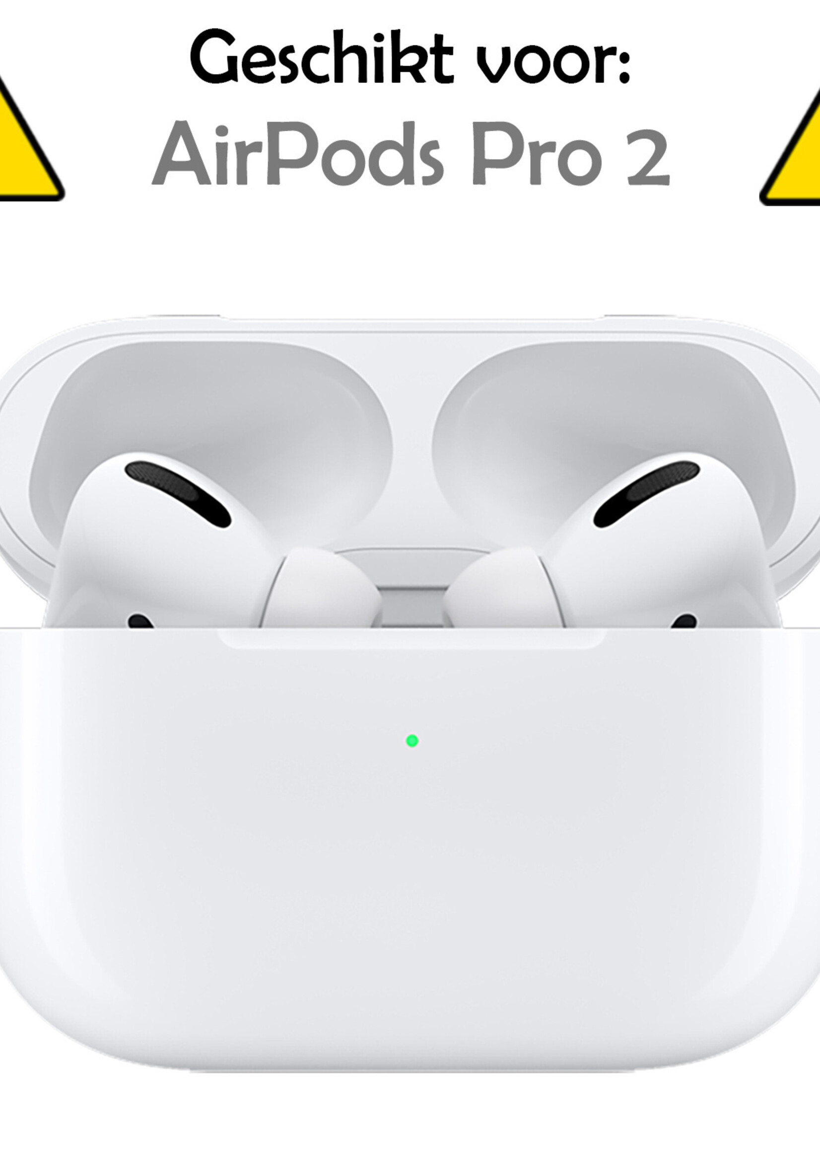 LUQ Hoesje Geschikt voor AirPods Pro 2 Hoesje Siliconen Case - Hoes Geschikt voor Apple AirPods Pro 2 Case Hoesje - Mintgroen