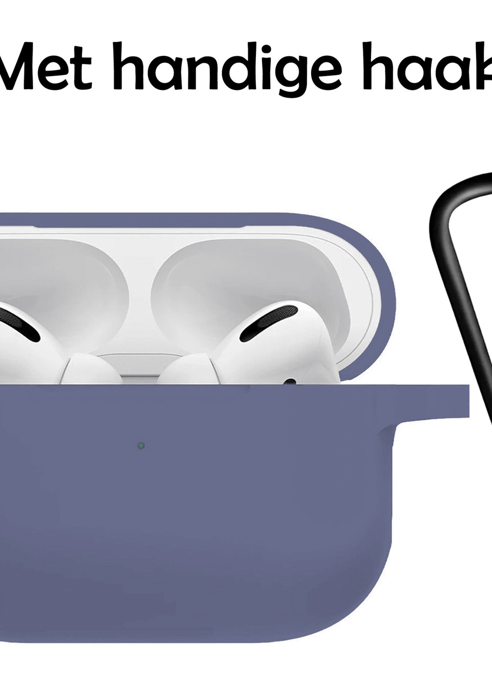 LUQ Hoesje Geschikt voor AirPods Pro 2 Hoesje Siliconen Case - Hoes Geschikt voor Apple AirPods Pro 2 Case Hoesje - Grijsblauw - 2 Stuks