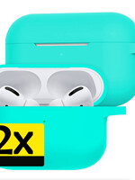 LUQ LUQ AirPods Pro 2 Hoesje - Mintgroen - 2 PACK