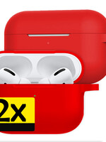 LUQ LUQ AirPods Pro 2 Hoesje - Rood - 2 PACK