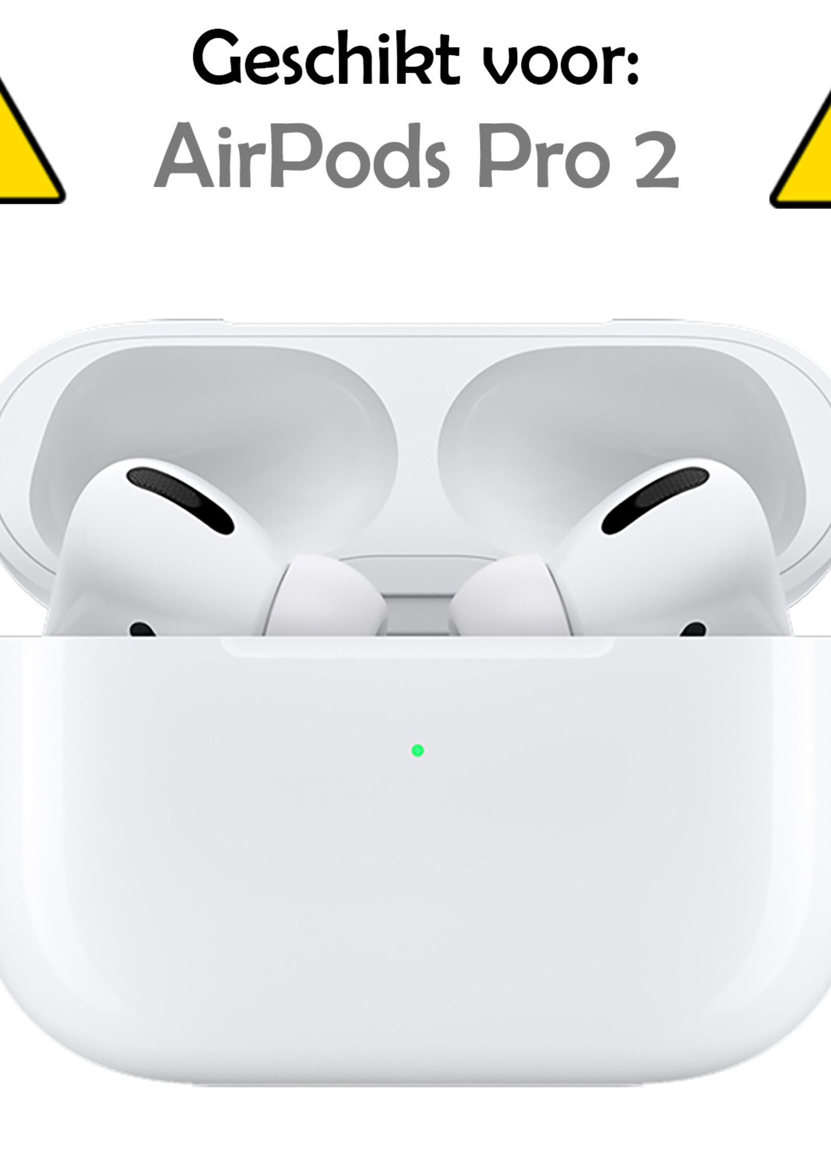 LUQ Hoesje Geschikt voor AirPods Pro 2 Hoesje Siliconen Case - Hoes Geschikt voor Apple AirPods Pro 2 Case Hoesje - Wit - 2 Stuks