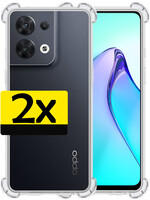 LUQ LUQ Oppo Reno8 Hoesje Shockproof - Transparant - 2 PACK