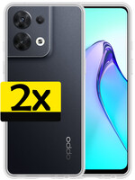 LUQ LUQ Oppo Reno8 Hoesje Siliconen - Transparant - 2 PACK
