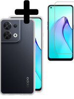 LUQ LUQ Oppo Reno8 Hoesje Siliconen Met Screenprotector - Transparant