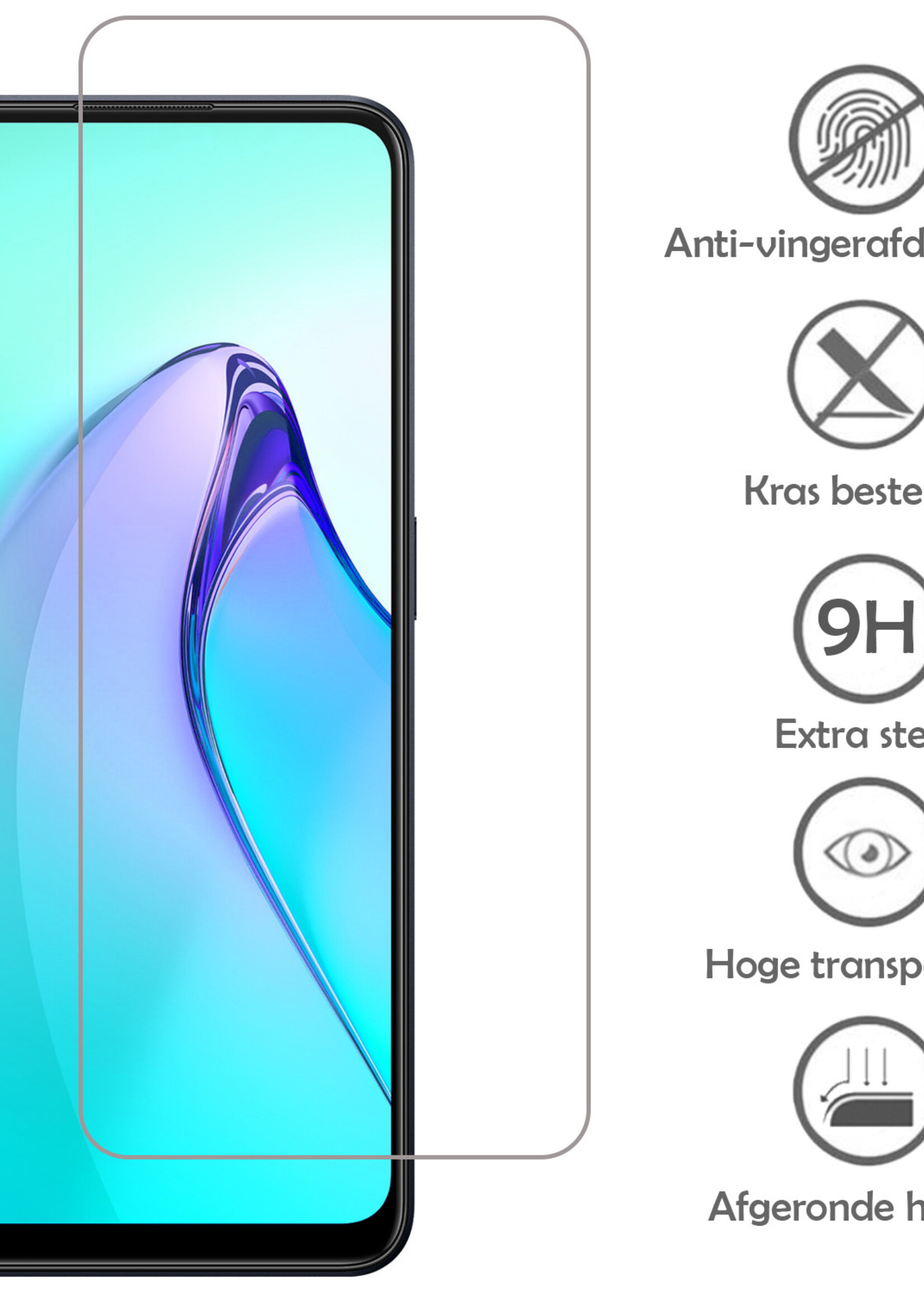 LUQ Hoesje Geschikt voor OPPO Reno 8 Hoesje Siliconen Case Met 2x Screenprotector - Hoes Geschikt voor OPPO Reno 8 Hoes Siliconen - Transparant