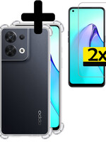 LUQ LUQ Oppo Reno8 Pro Hoesje Shockproof Met 2x Screenprotector