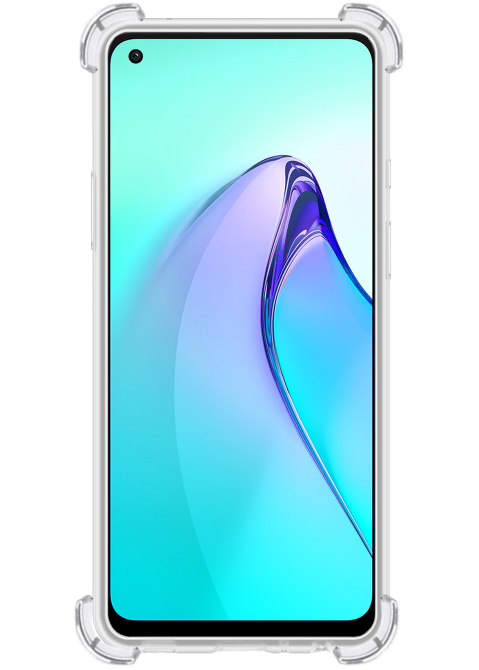 LUQ Hoesje Geschikt voor OPPO Reno 8 Pro Hoesje Shockproof Case Siliconen Met 2x Screenprotector - Hoes Geschikt voor OPPO Reno 8 Pro Hoes Cover Siliconen - Transparant