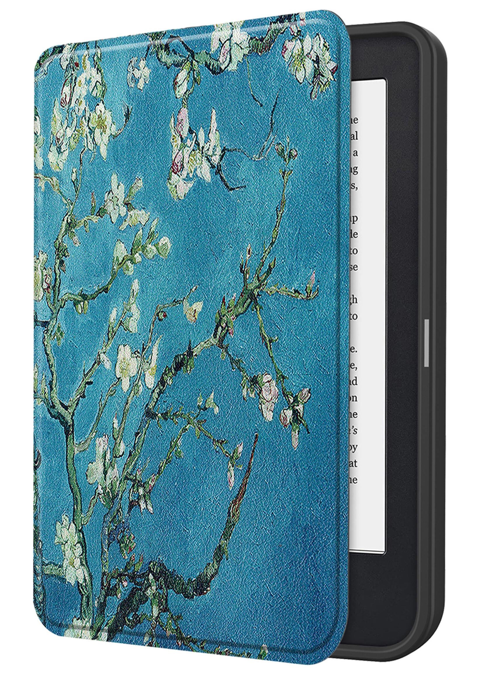 LUQ Hoesje Geschikt voor Kobo Clara 2E Hoes Bescherm Hoesje Case Luxe Sleep Cover - Bloesem