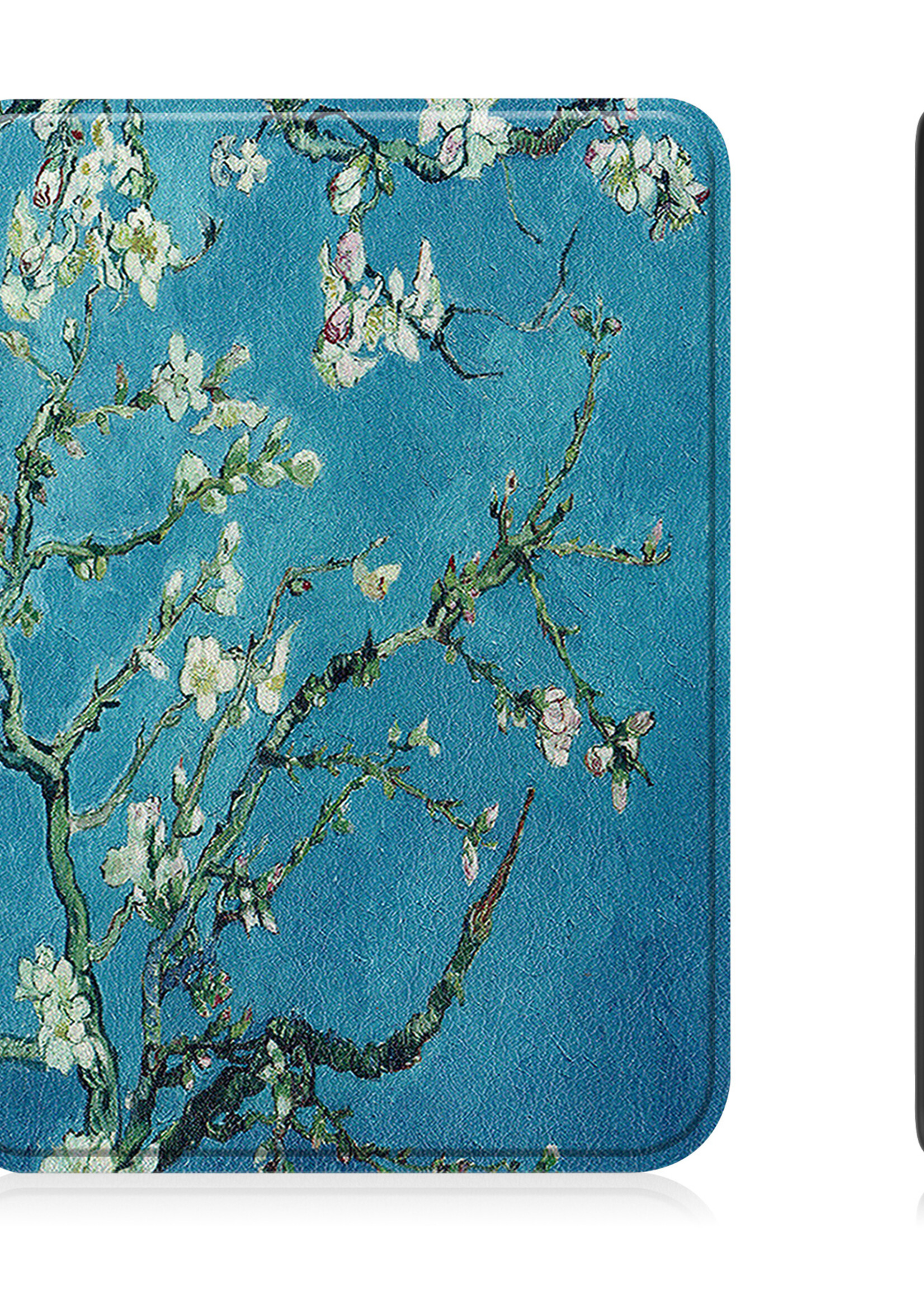 LUQ Hoesje Geschikt voor Kobo Clara 2E Hoes Bescherm Hoesje Case Luxe Sleep Cover - Bloesem