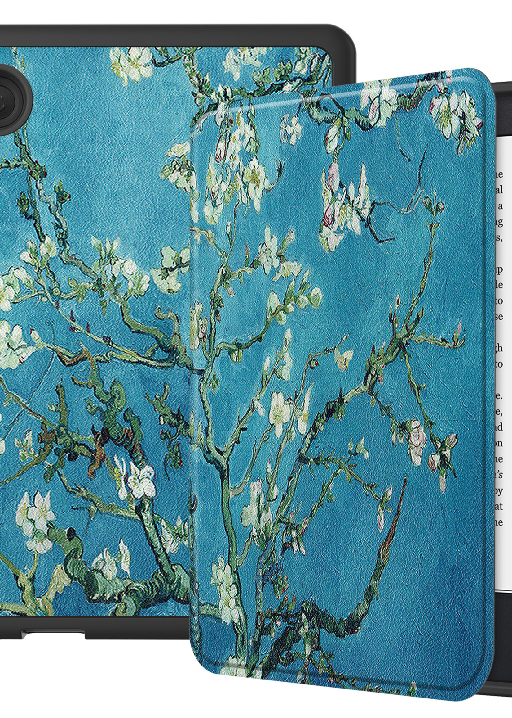 LUQ Hoesje Geschikt voor Kobo Clara 2E Hoes Bescherm Hoesje Case Luxe Sleep Cover - Bloesem