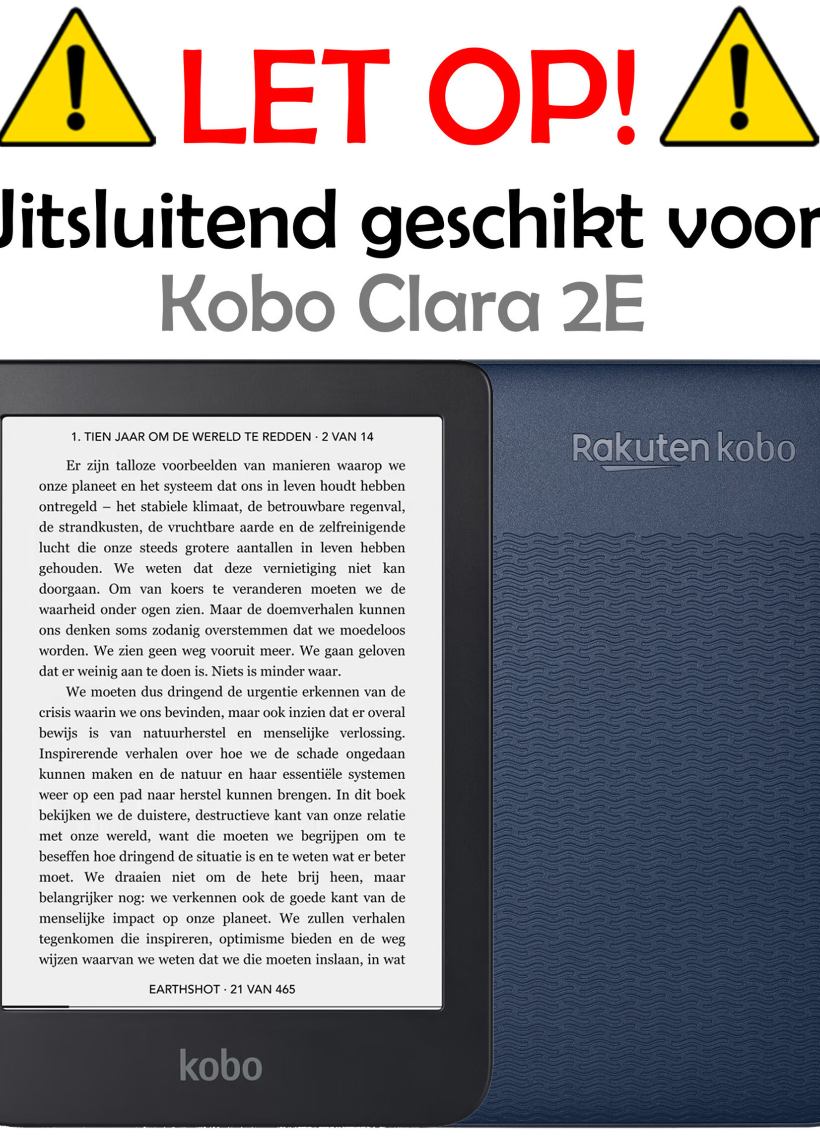 Hoesje Geschikt voor Kobo Clara 2E Hoes Bescherm Hoesje Case Luxe Sleep Cover - Donkerblauw