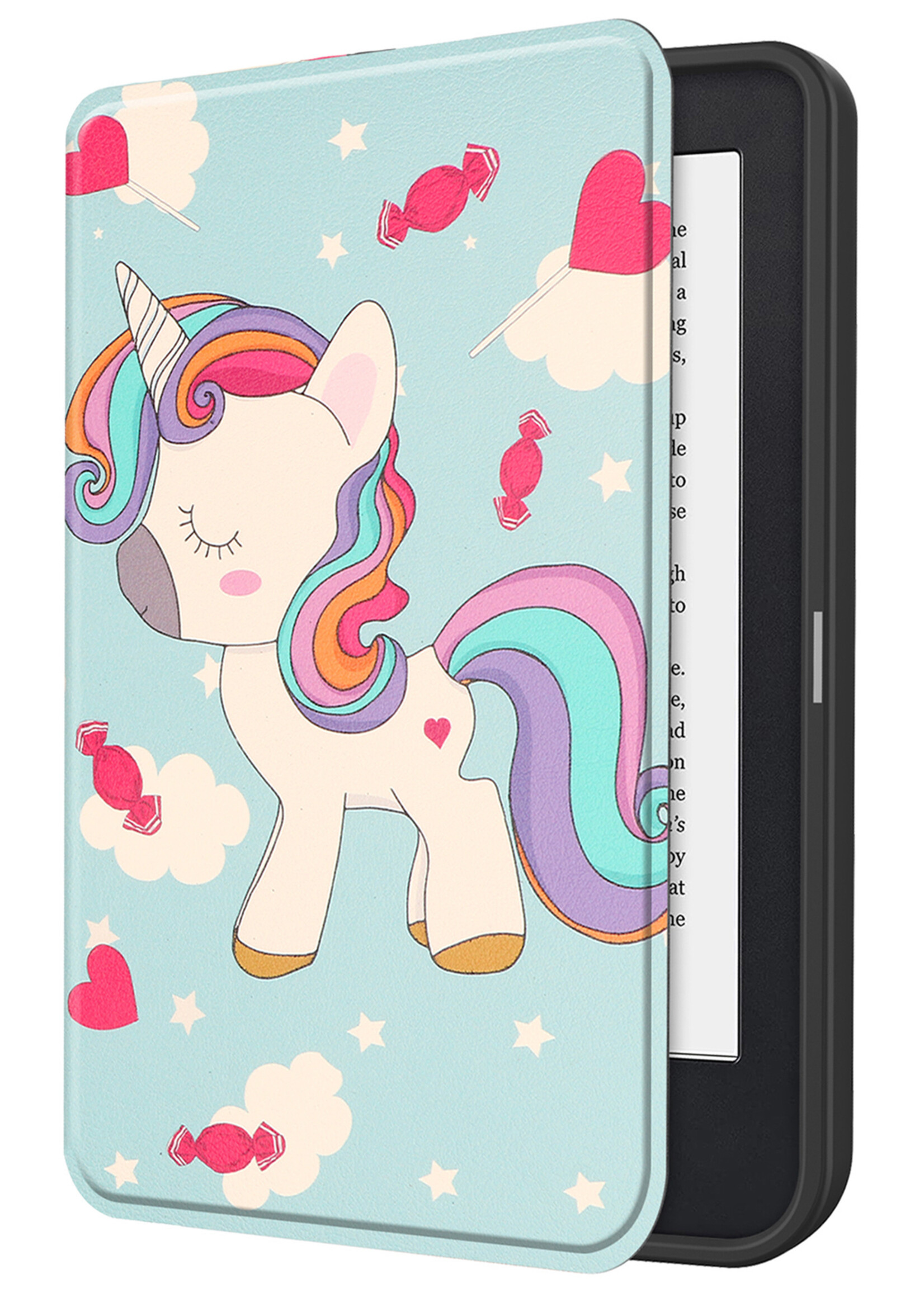 LUQ Hoesje Geschikt voor Kobo Clara 2E Hoes Bescherm Hoesje Case Luxe Sleep Cover - Eenhoorn