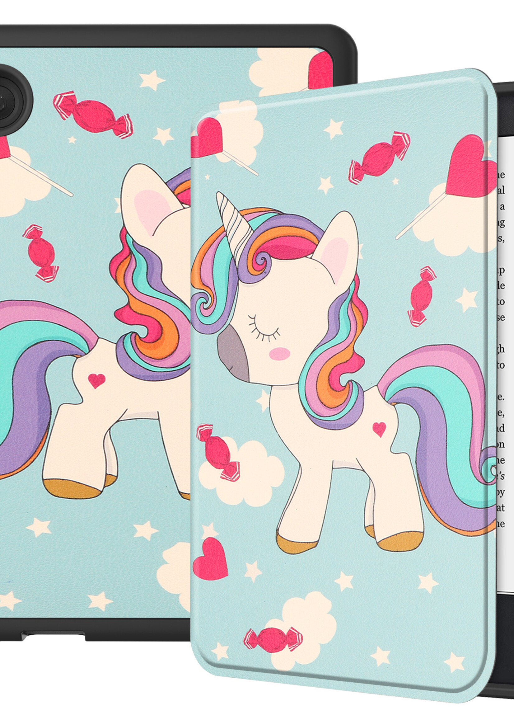 LUQ Hoesje Geschikt voor Kobo Clara 2E Hoes Bescherm Hoesje Case Luxe Sleep Cover - Eenhoorn