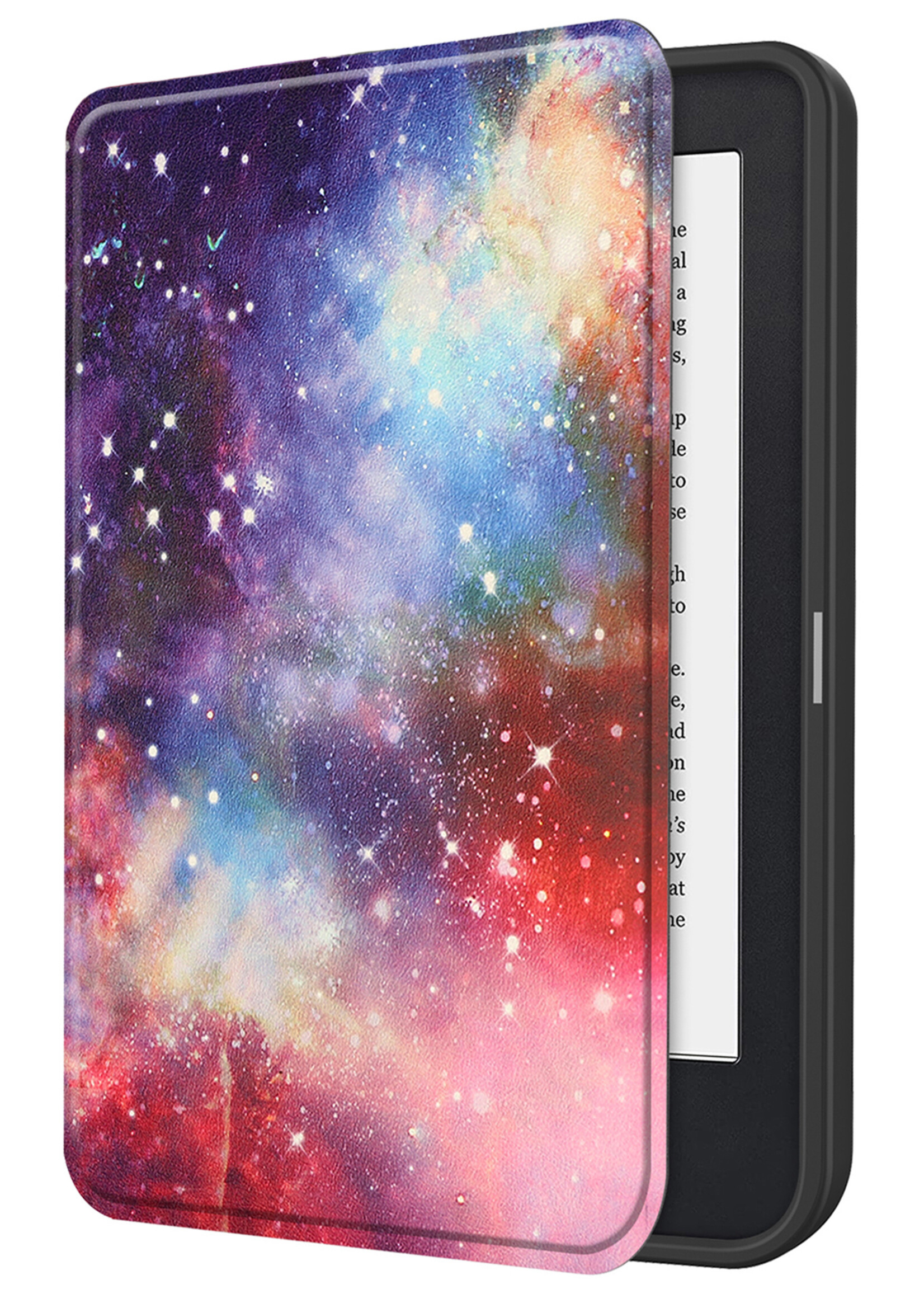 LUQ Hoesje Geschikt voor Kobo Clara 2E Hoes Bescherm Hoesje Case Luxe Sleep Cover - Galaxy