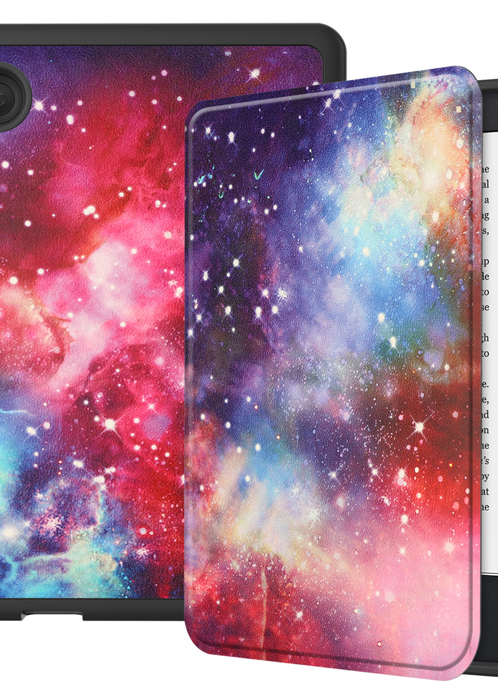 LUQ Hoesje Geschikt voor Kobo Clara 2E Hoes Bescherm Hoesje Case Luxe Sleep Cover - Galaxy