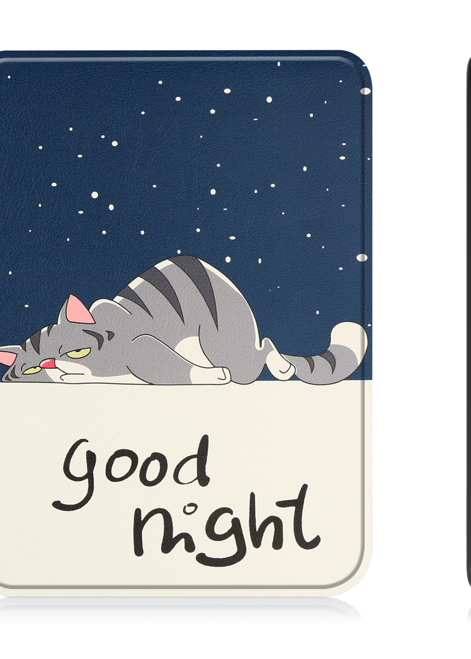 LUQ Hoesje Geschikt voor Kobo Clara 2E Hoes Bescherm Hoesje Case Luxe Sleep Cover - Kat