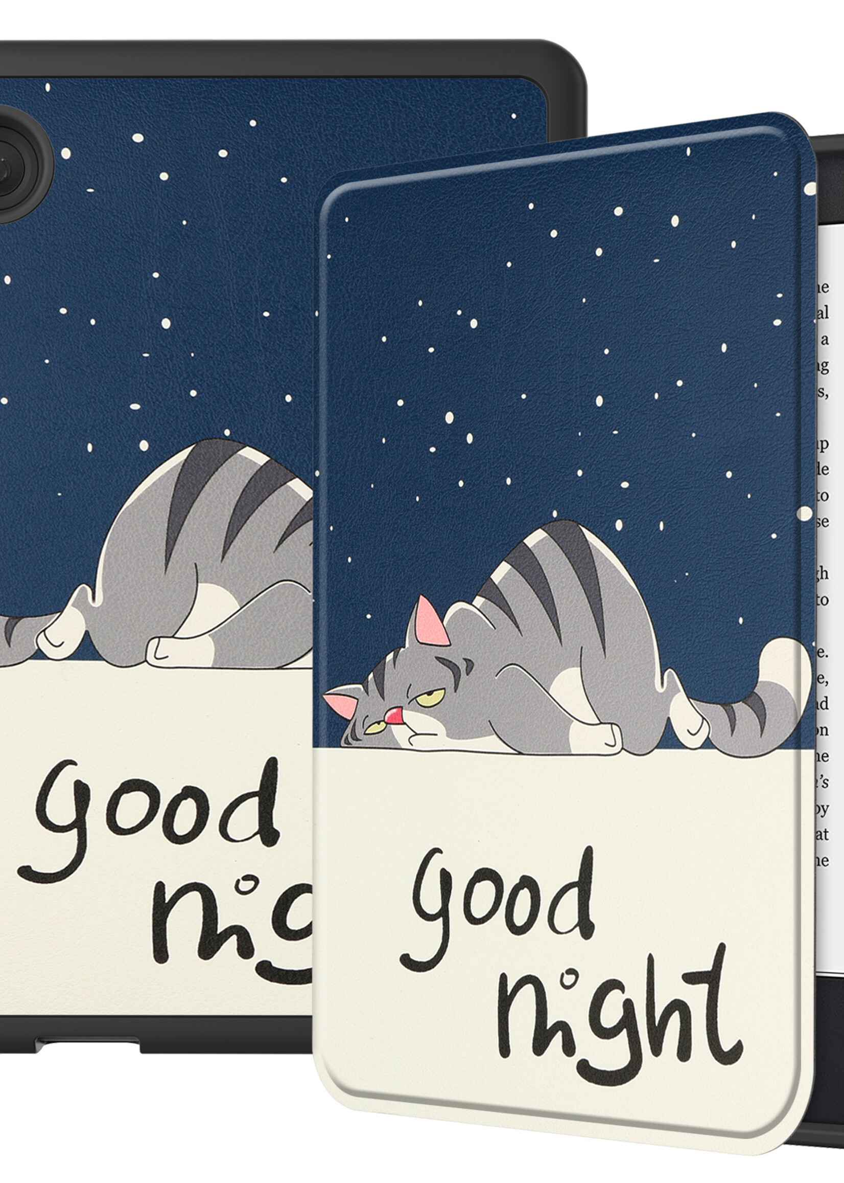 LUQ Hoesje Geschikt voor Kobo Clara 2E Hoes Bescherm Hoesje Case Luxe Sleep Cover - Kat