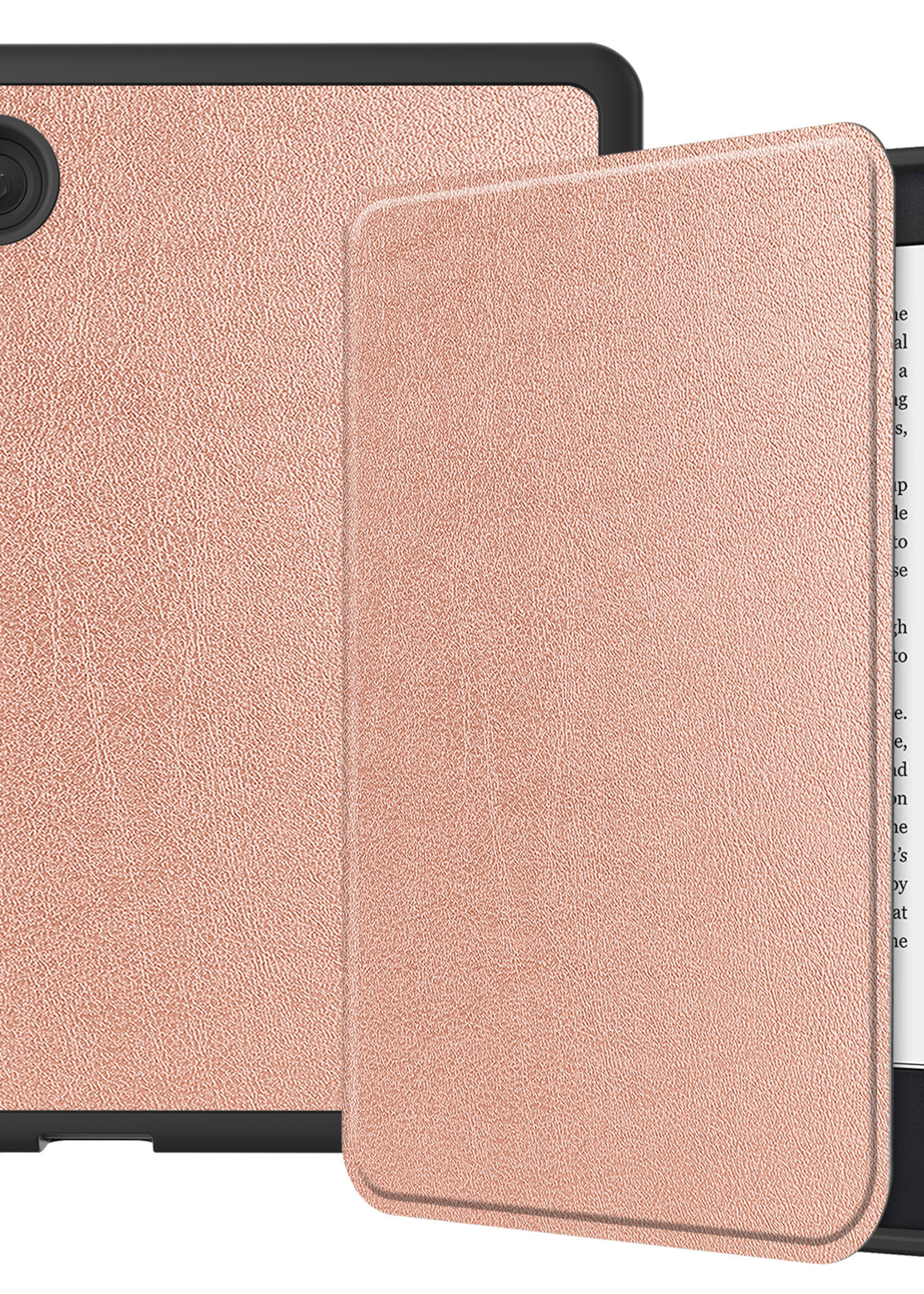 LUQ Hoesje Geschikt voor Kobo Clara 2E Hoes Bescherm Hoesje Case Luxe Sleep Cover - Rosé Goud
