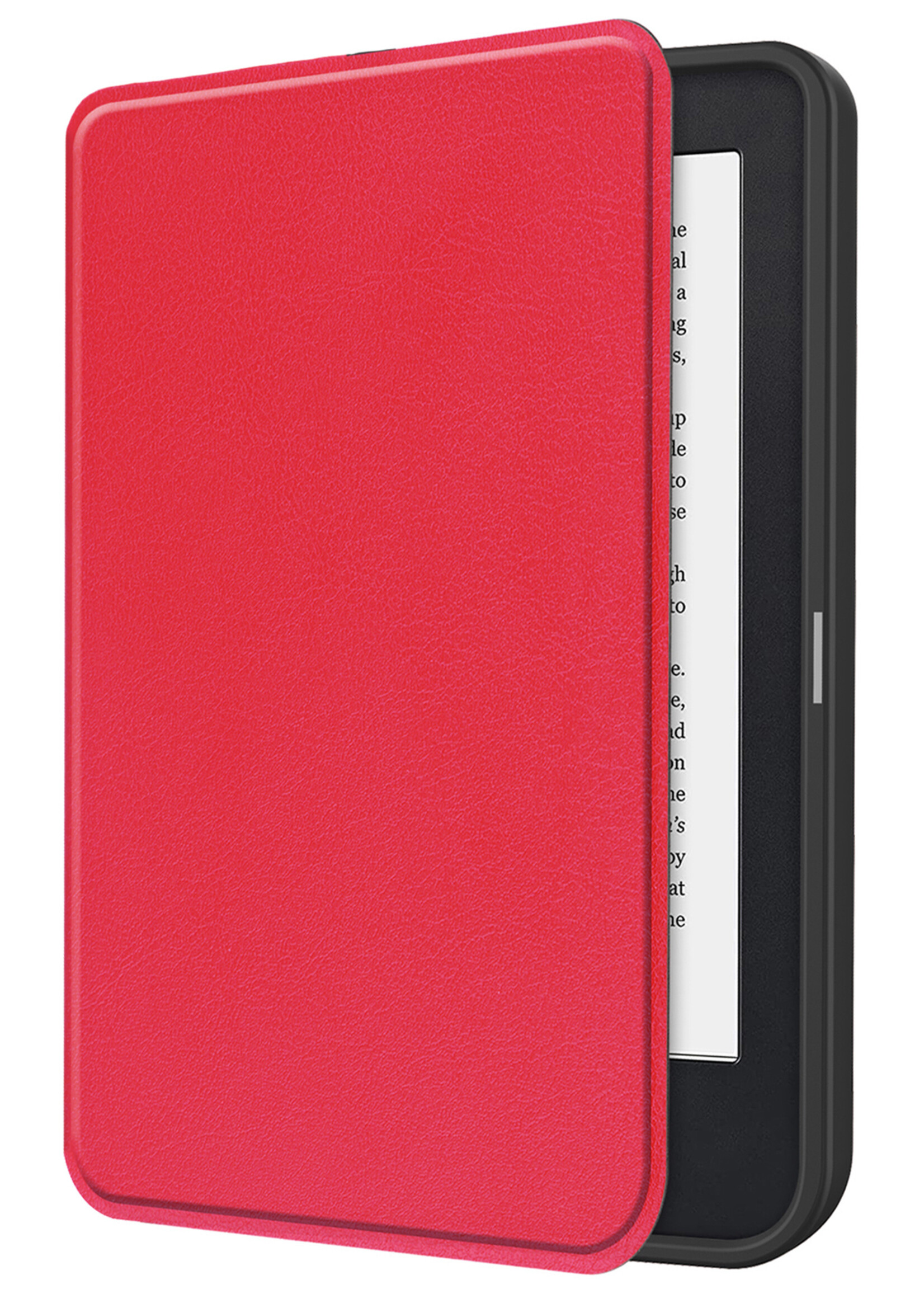 LUQ Hoesje Geschikt voor Kobo Clara 2E Hoes Bescherm Hoesje Case Luxe Sleep Cover - Rood