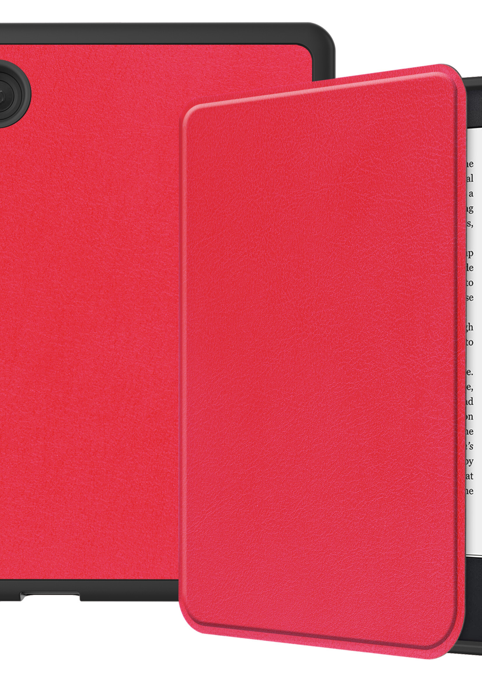 LUQ Hoesje Geschikt voor Kobo Clara 2E Hoes Bescherm Hoesje Case Luxe Sleep Cover - Rood