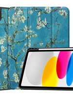 LUQ LUQ iPad 10 2022 Hoesje Met Uitsparing Apple Pencil - Bloesem