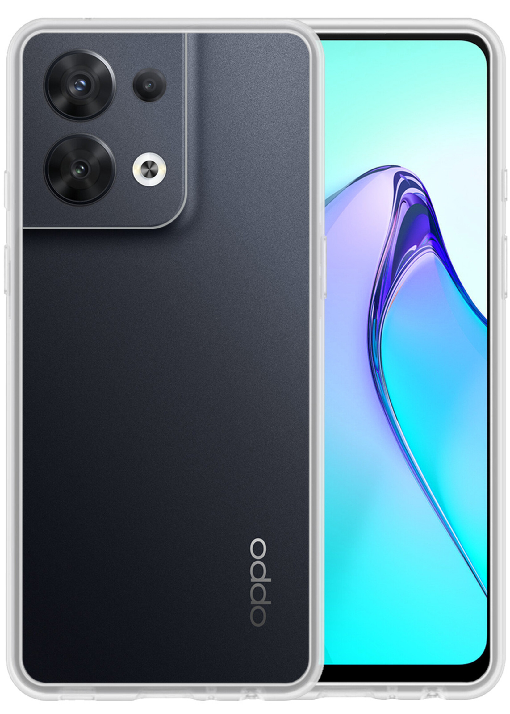 LUQ Hoesje Geschikt voor OPPO Reno 8 Hoesje Siliconen Case - Hoes Geschikt voor OPPO Reno 8 Hoes Siliconen - Transparant