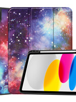 LUQ LUQ iPad 10 2022 Hoesje Met Uitsparing Apple Pencil - Galaxy