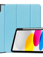 LUQ LUQ iPad 10 2022 Hoesje Met Uitsparing Apple Pencil - Lichtblauw