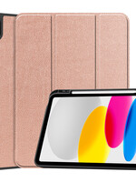 LUQ LUQ iPad 10 2022 Hoesje Met Uitsparing Apple Pencil - Rose Goud
