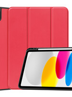 LUQ LUQ iPad 10 2022 Hoesje Met Uitsparing Apple Pencil - Rood