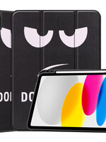 LUQ LUQ iPad 10 2022 Hoesje Met Uitsparing Apple Pencil - Don't Touch Me