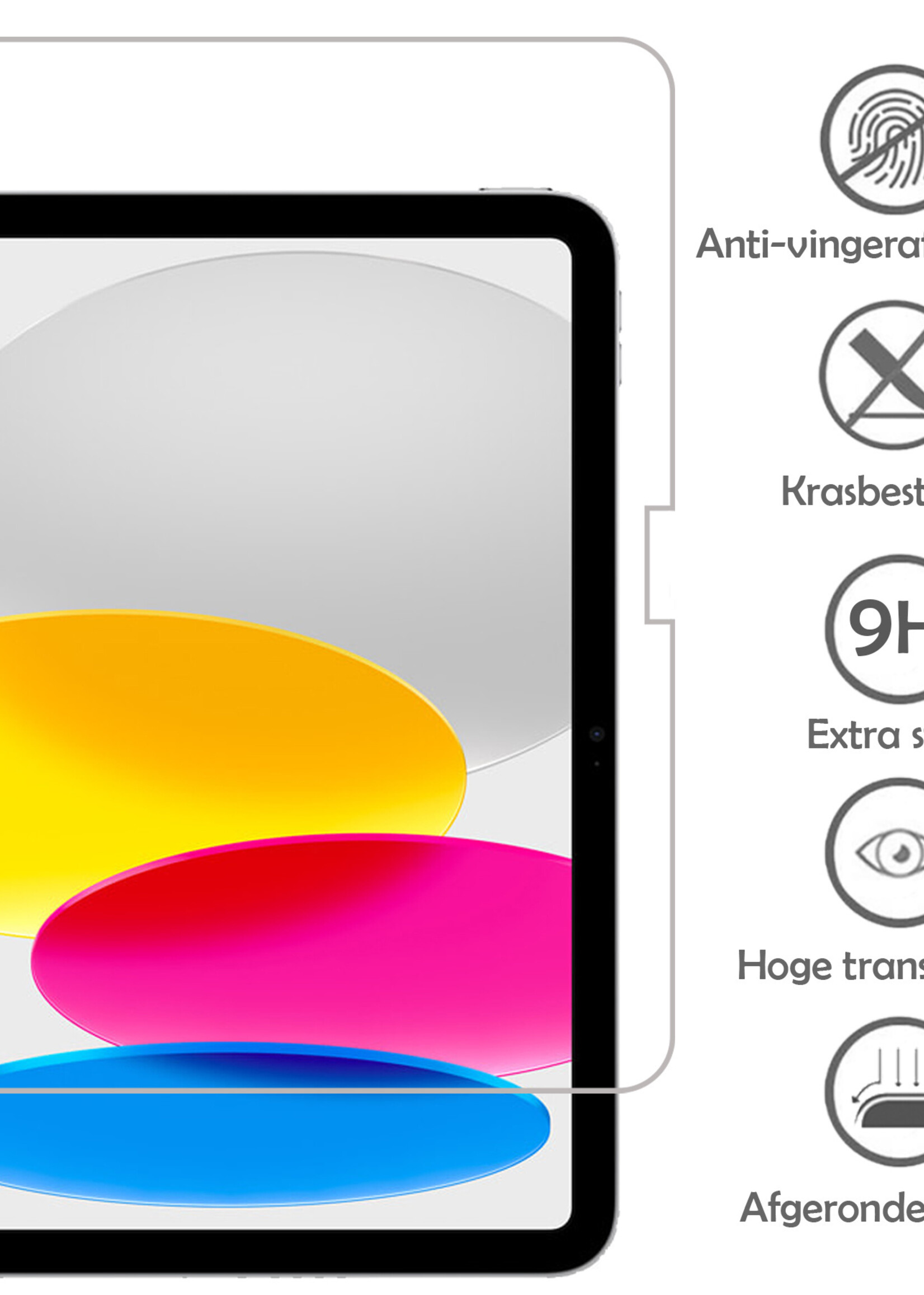 LUQ Hoes Geschikt voor iPad 2022 Hoes Luxe Hoesje Case Met Uitsparing Geschikt voor Apple Pencil Met Screenprotector - Hoesje Geschikt voor iPad 10 Hoes Cover - Bloesem