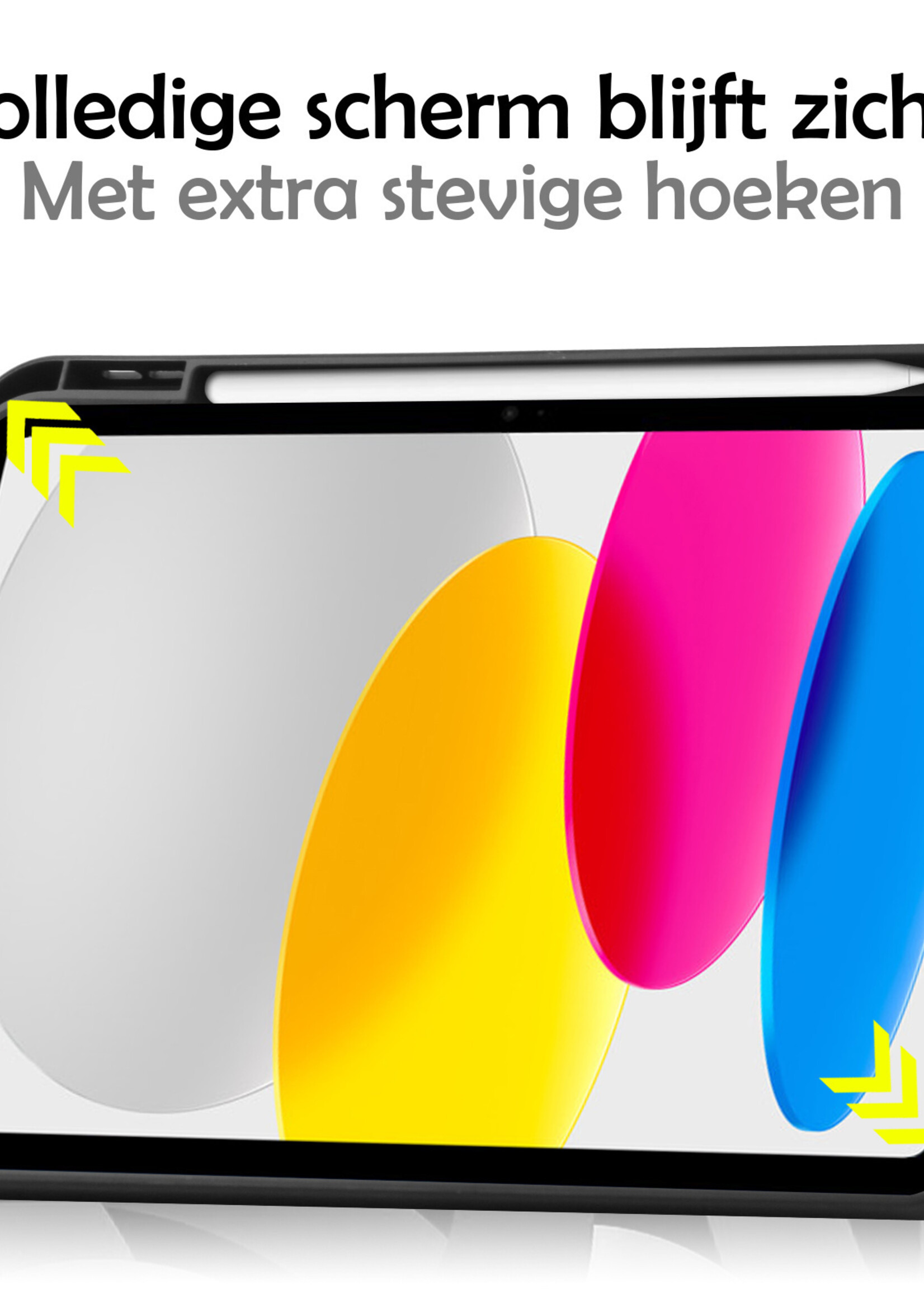 LUQ Hoes Geschikt voor iPad 2022 Hoes Luxe Hoesje Case Met Uitsparing Geschikt voor Apple Pencil Met Screenprotector - Hoesje Geschikt voor iPad 10 Hoes Cover - Eiffeltoren