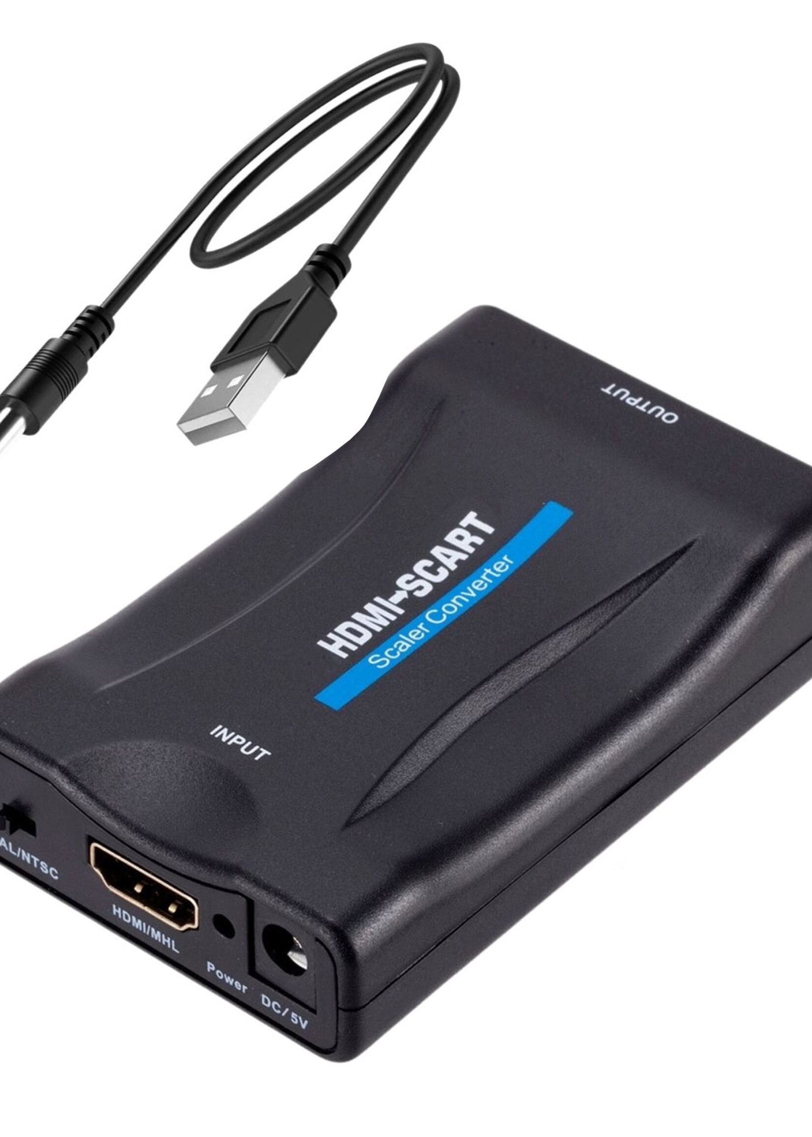LUQ HDMI Naar Scart Kabel 1080p Converter - HDMI Naar Scart Converter - Zwart