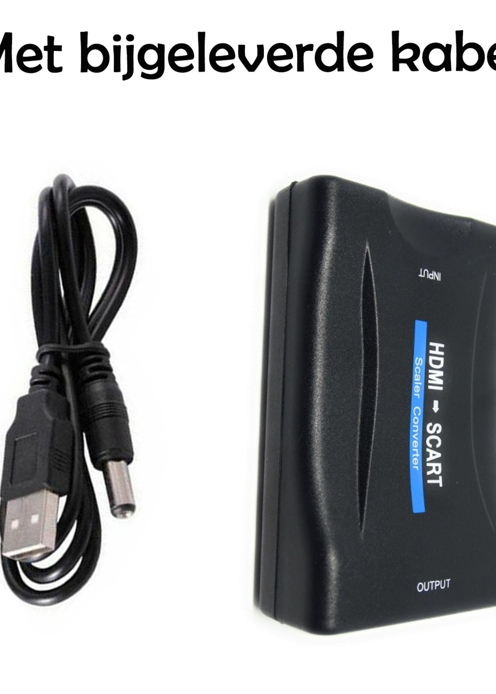LUQ HDMI Naar Scart Kabel 1080p Converter - HDMI Naar Scart Converter - Zwart