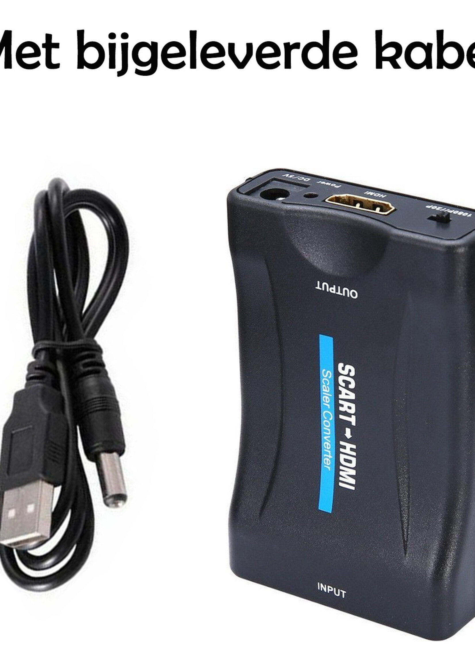 LUQ Scart Naar HDMI Kabel 1080p Converter - Scart Naar HDMI Converter HD - Zwart